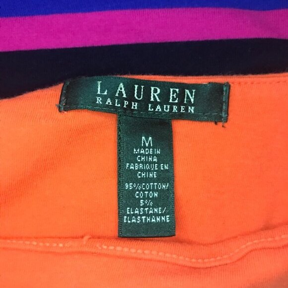 LAUREN Ralph Lauren Women's Striped Multi Color Top 3/4 Sleeves Size Medium - Picture 5 of 7